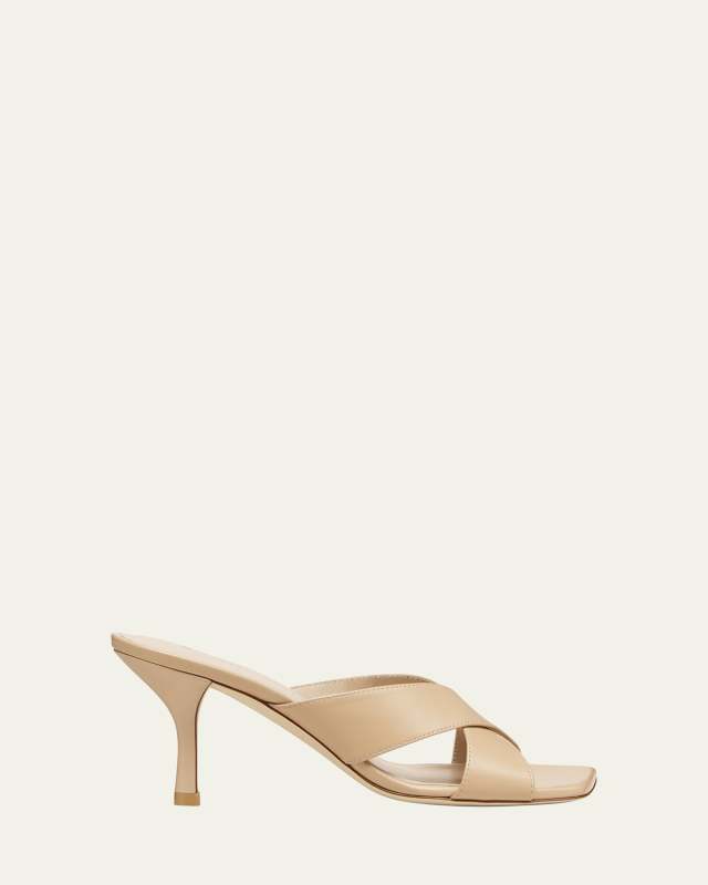 Dayna Leather Crisscross Slide Sandals
